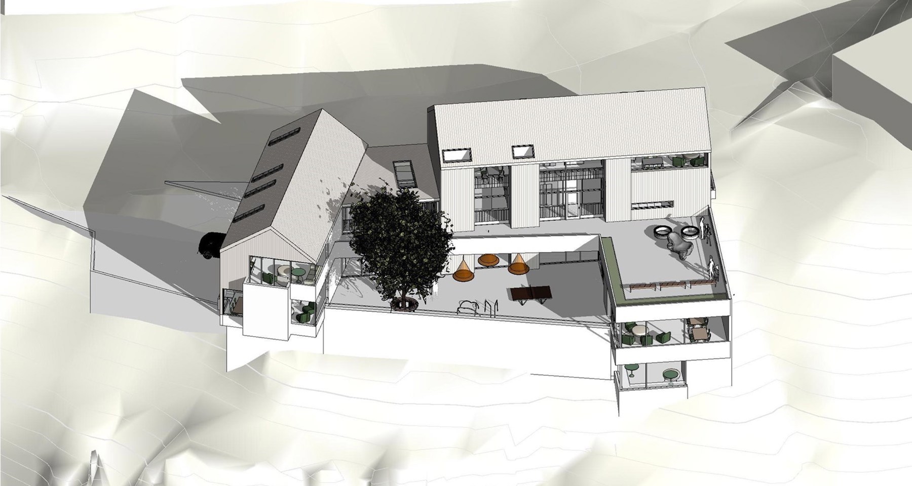 16.05.24 Familiesenter Bergen Skisseprosjekt 03 Origo Arkitektgruppe AS