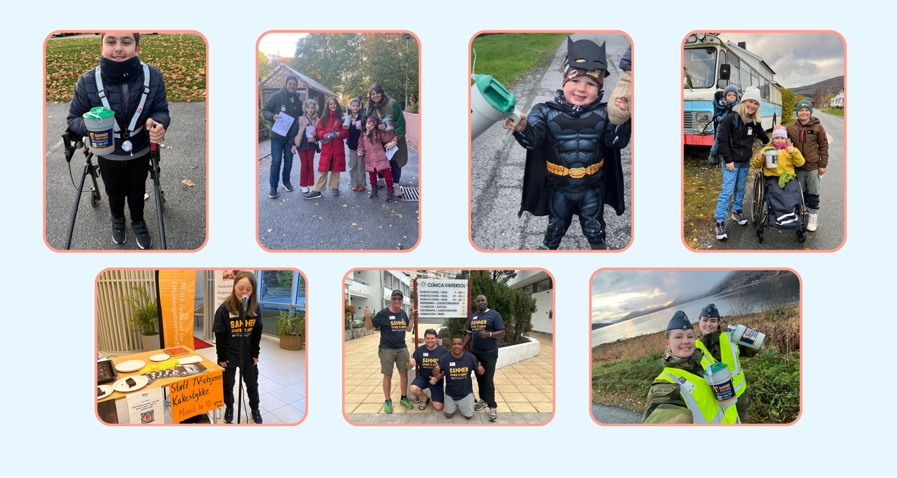 En samling bilder med ulike bøssebærere rundt i landet. 